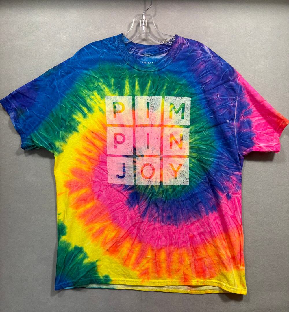 PIMPINJOY Tie-Dye Rainbow Graphic T-Shirt XL 100% Cotton
